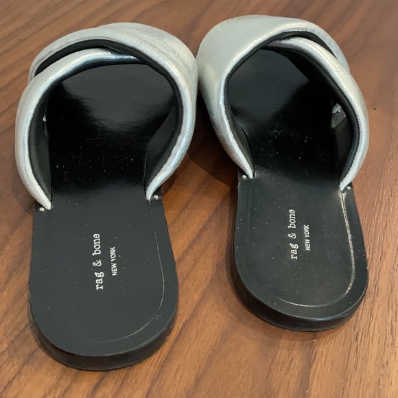 Rag & Bone Slides Silver and Black - Picture 4 of 9
